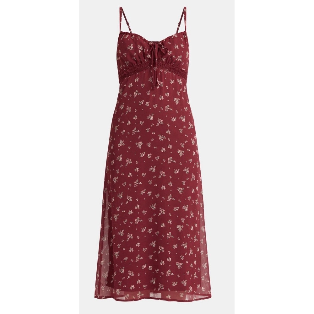 No Boundaries Burgundy Floral Maxi Dress